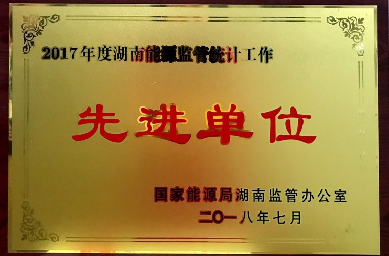2017年度湖南能源監(jiān)管統(tǒng)計(jì)工作先進(jìn)單位